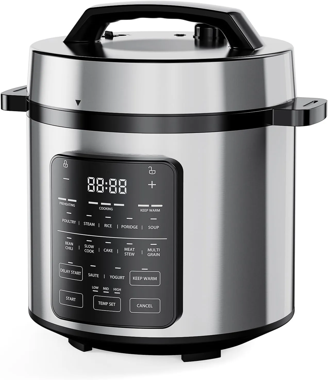 DUMOS 12-in-1 Electric Pressure Cooker 6 QT Stainless Steel Multi Cooker Electric for Pressure, Rice, Steamer, Yogurt Maker, Slow Cook,Meat Stew, Cake, Porridge, Multigrain