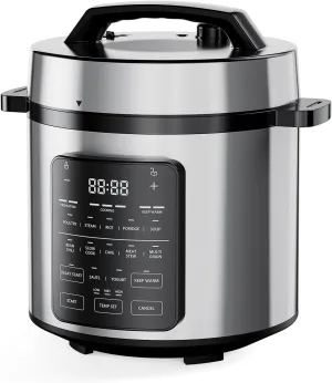 DUMOS 12-in-1 Electric Pressure Cooker 6 QT Stainless Steel Multi Cooker Electric for Pressure, Rice, Steamer, Yogurt Maker, Slow Cook,Meat Stew, Cake, Porridge, Multigrain