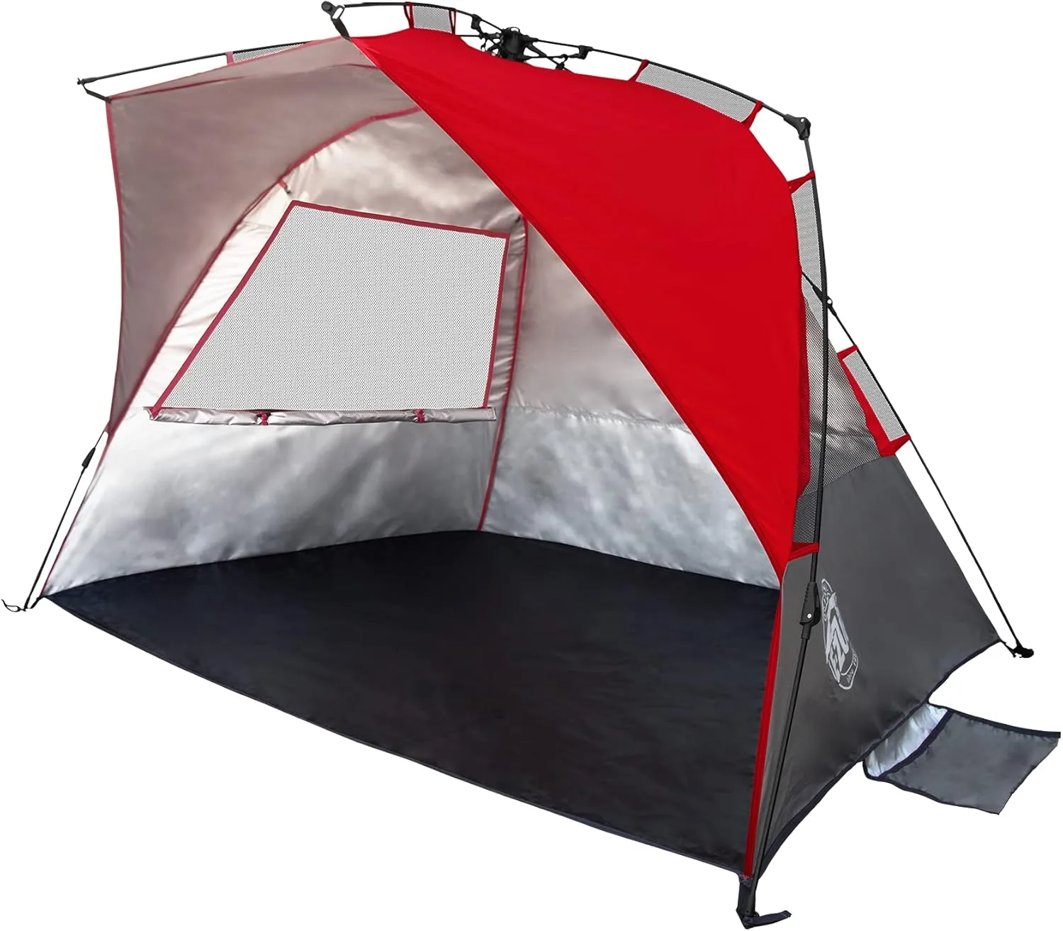 E-Z UP Wedge Portable Beach Tent, 51"x51" Entrance with 2 Roll-Up Windows and with Storage Pockets, Punch