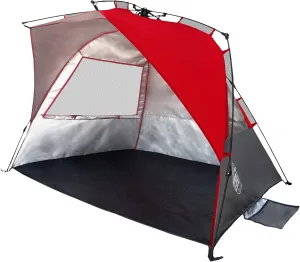 E-Z UP Wedge Portable Beach Tent, 51"x51" Entrance with 2 Roll-Up Windows and with Storage Pockets, Punch