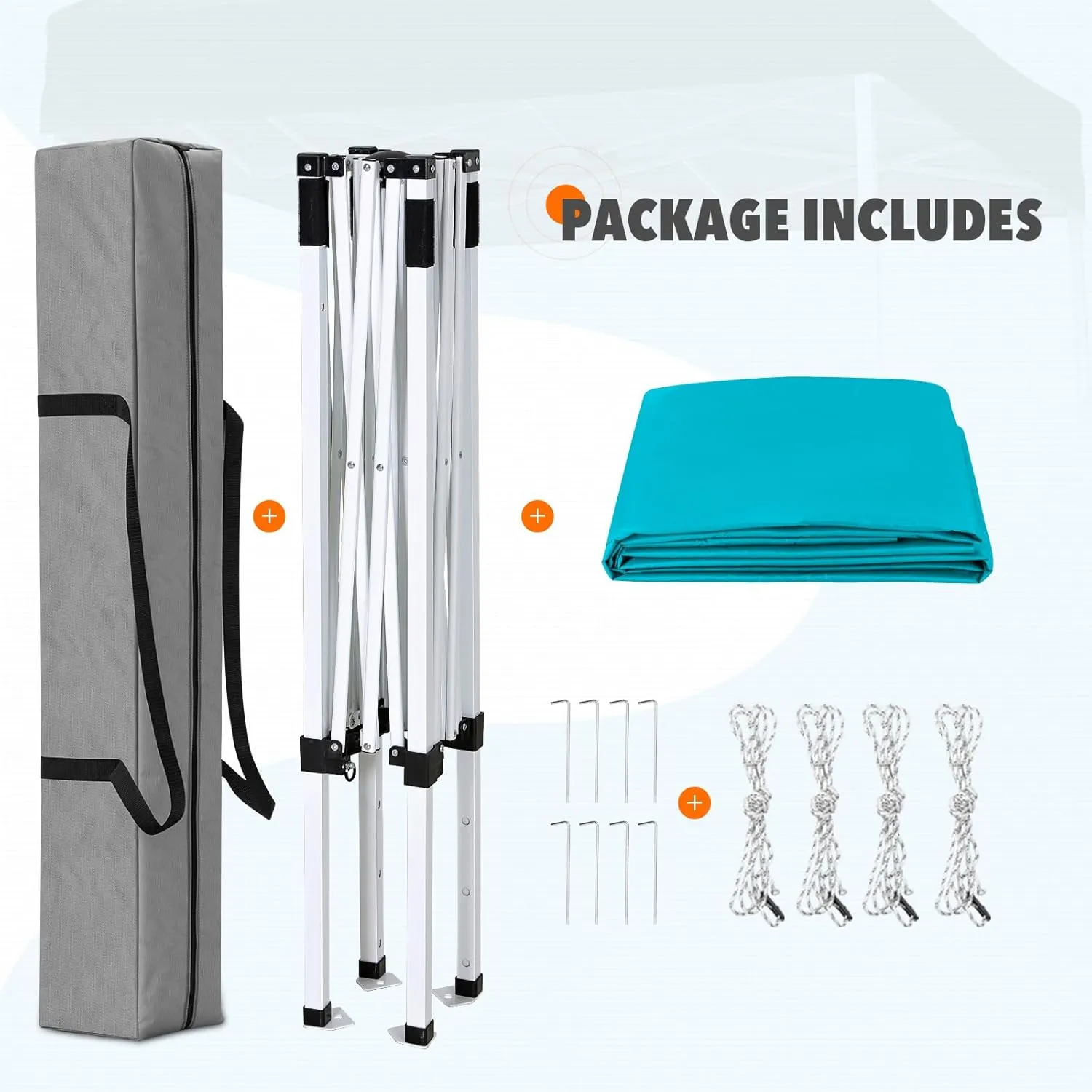 EAGLE PEAK 5x5 Pop Up Canopy Tent Instant Outdoor Canopy Easy Set-up Straight Leg Folding Shelter, Turquoise