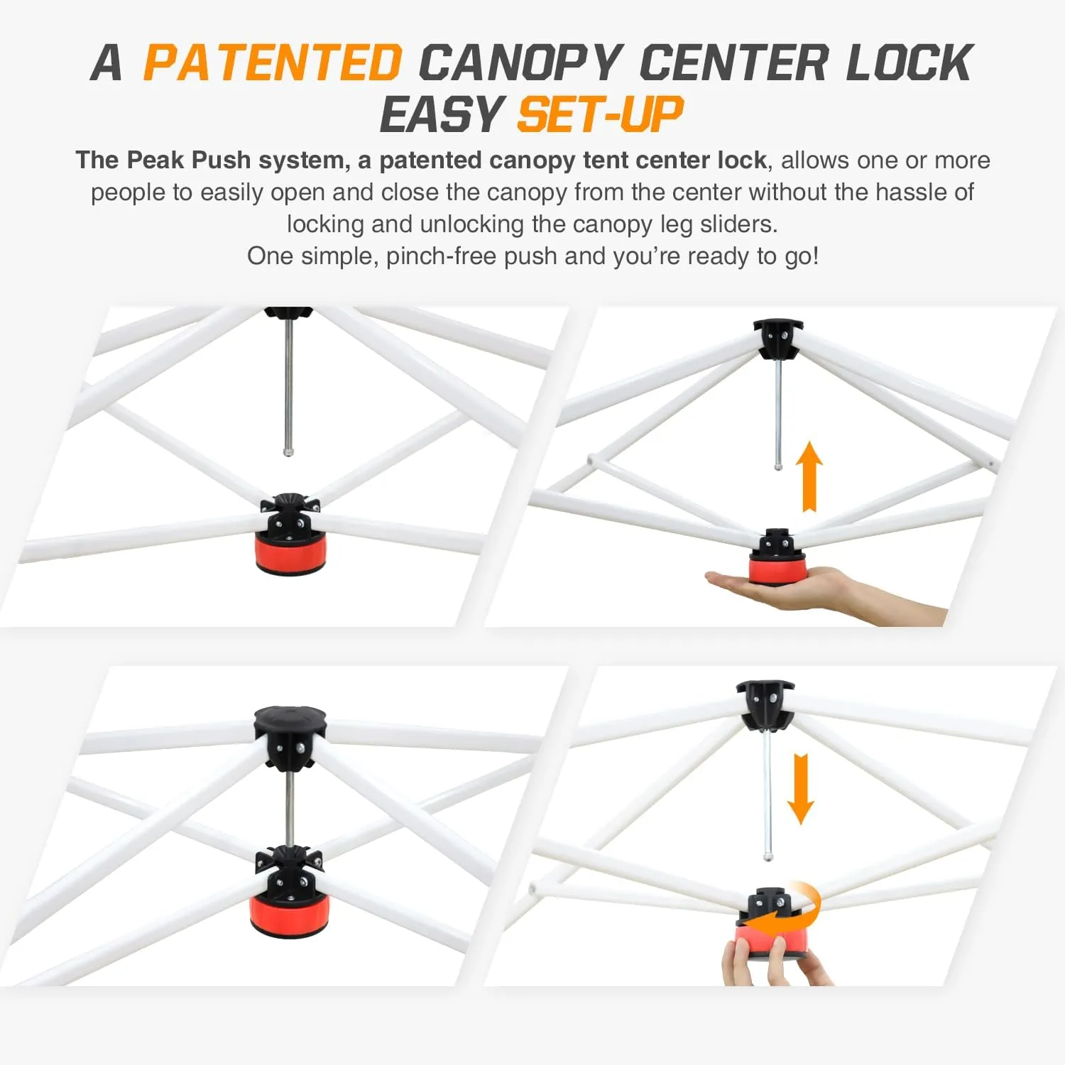 EAGLE PEAK Pop Up Canopy Tent with Wheeled Carry Bag, 8 Stakes, 4 Ropes, 4 Weight Bags, Easy Set Up Tent Canopy, 10x10 ft, 100sqft of Shade, Texas Pride