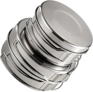 Easy-Clean Stainless Steel Pot Pan Set for Camping Hiking and Outdoor Cookouts