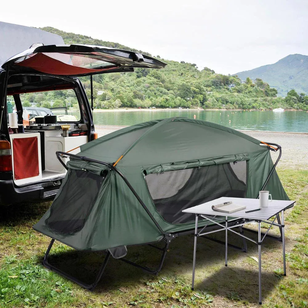 Easy Roll Aluminum Camping & Picnic Table (27x27.5in) - Heavy Duty