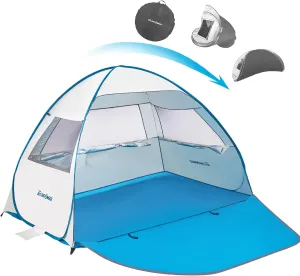 EchoSmile UPF 50  Pop Up Beach Tent Sun Shelter for 4 Person