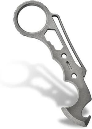 EDC Pry Bar Multi Tool Titanium with Bottle Opener Wrench Prybar Screwdriver Pocket Clip Function 4.3" EDC Crowbar Gear