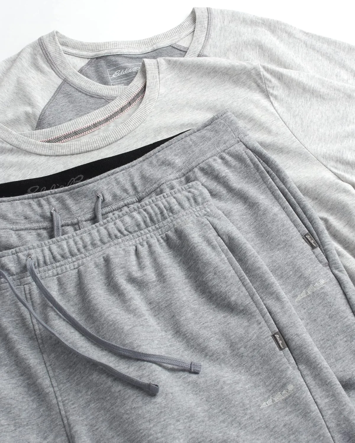 Eddie Bauer Mens' Pajama Set - 4 Piece Lightweight Sleepwear Set - Sweatpants, T-Shirt, and Pajama Shorts for Men (S-XXL)