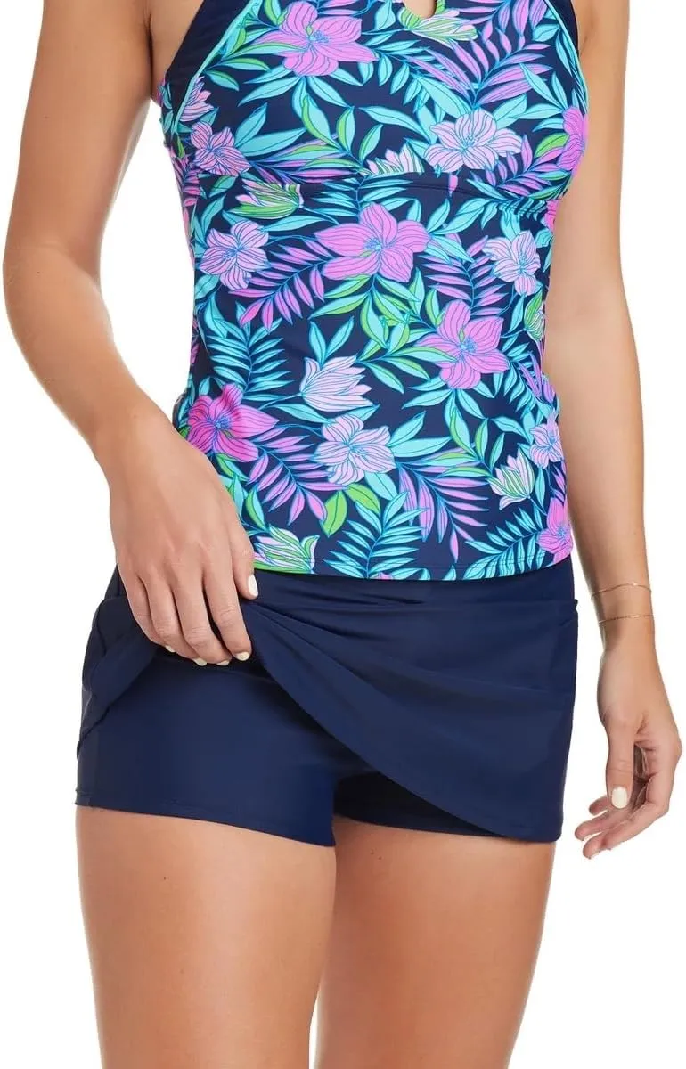 ELLEN TRACY Womens 2 Piece Lightweight Tankini Swimsuit Set