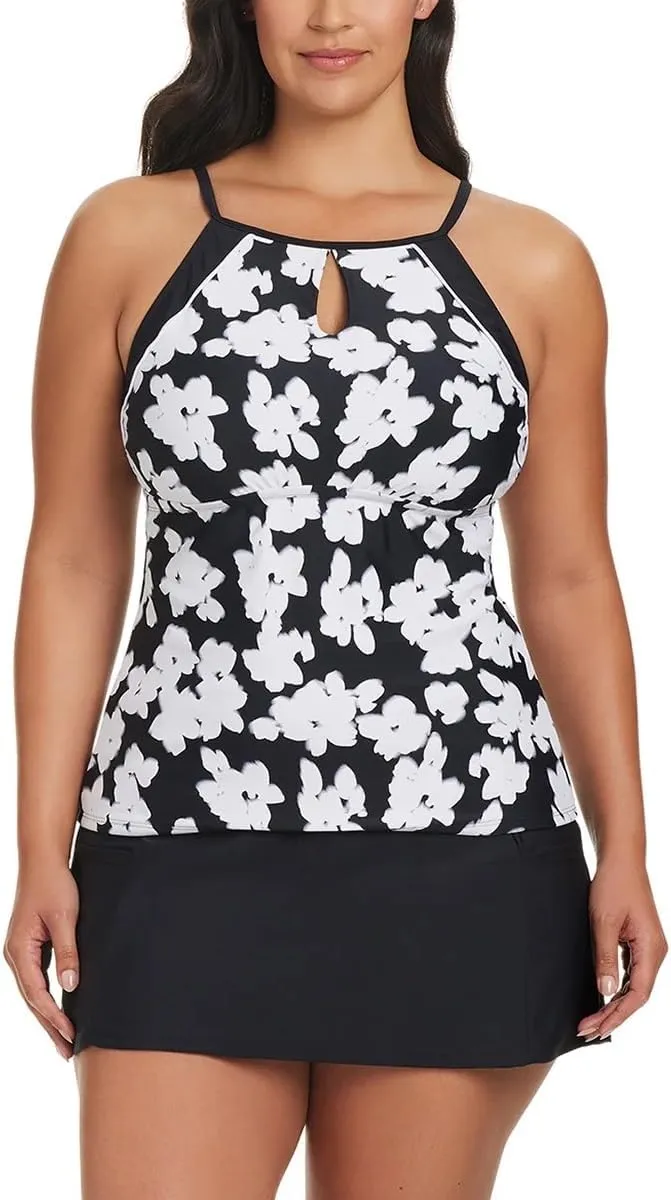 ELLEN TRACY Womens 2 Piece Lightweight Tankini Swimsuit Set