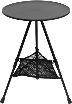 Ellniges]Round Camping Table with【Anti-Slip Edge & Adjustable Legs】, Foldable Outdoor Table for BBQ, Hiking, Travel, ABS Surface & Aluminum Frame, Compact Storage Design