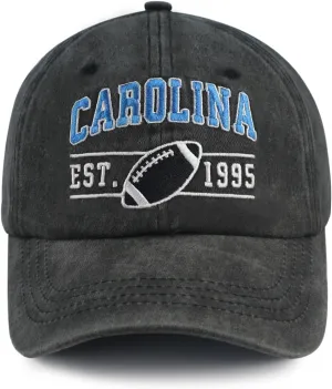 Embroidered City Football Hat for Men Women, Adjustable Unisex Cotton Fans Baseball Cap