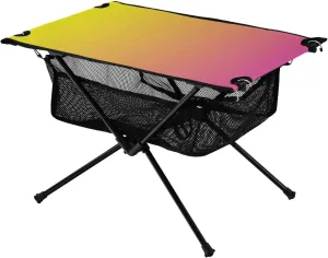Emelivor Yelllow Pink Gradient Folding Camping Table Portable Beach Table with Carry Bag Small Foldable Table for Camping Outdoor Picnic Travel Cooking