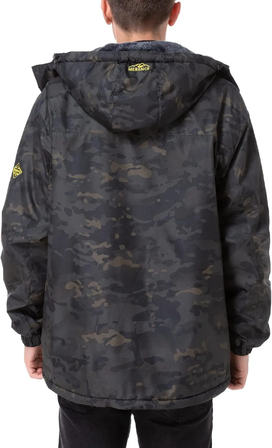 EQUICK Men's Waterproof Ski Jacket Fleece Windproof Mountain Winter Snow Jacket Warm Outdoor Sports Rain Coat with Hooded