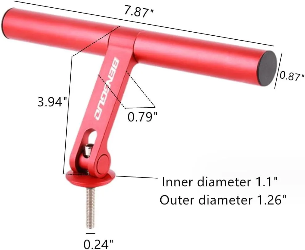 ESUPPORT Bike Headset Handlebar Extender for Holding Bicycle Speedometer GPS Phone Mount Holder Lightweight(Red)