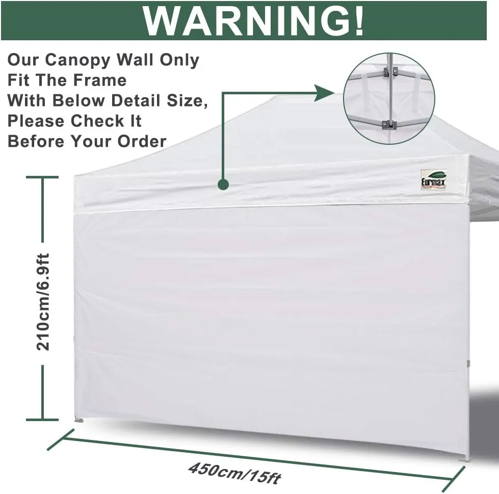 Eurmax USA Instant Canopy SunWall Camping Tent Tarp Shelter 10x15 Canopy Wall Sidewall Tent, 1 Pack Sidewall Only (Black)
