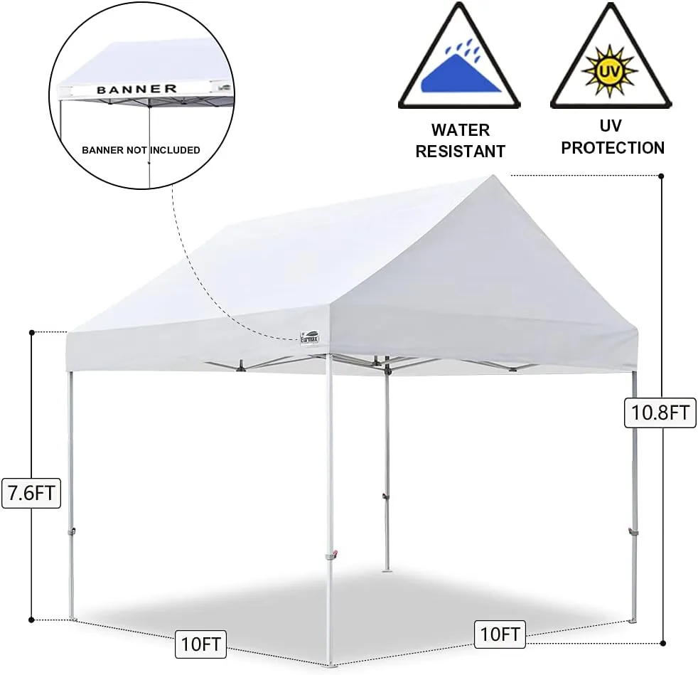 Eurmax USA Patented 10x10 Pop Up Canopy Tent Party Tent Commercial Instant Canopies Shelter with Heavy Duty Roller Bag,Bonus 4 Sand Bags