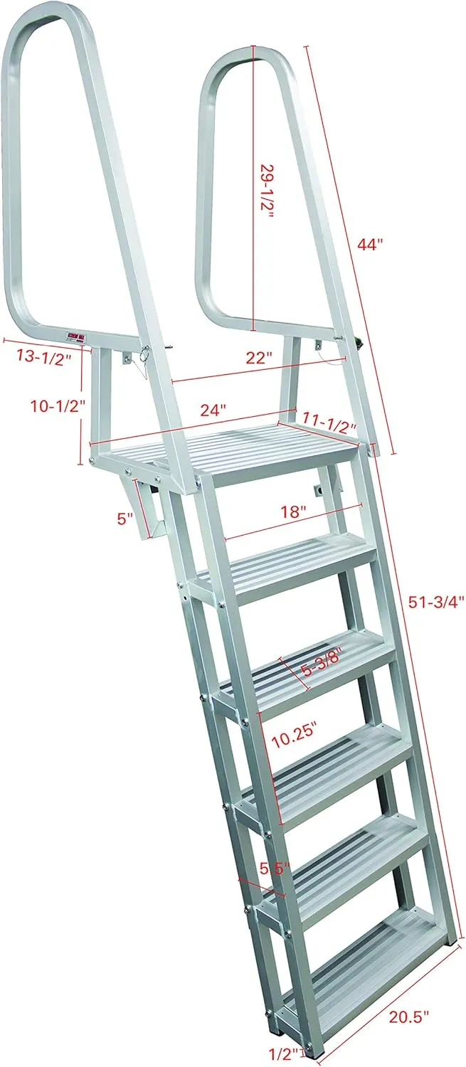 Extreme Max 3005.4122 Deluxe Flip-Up Dock Ladder - 6-Step