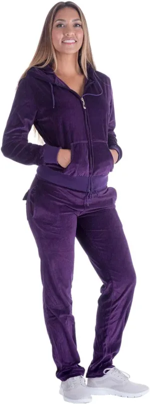 Facitisu Tracksuit for Women Set 2 Piece Joggers Velour Jogging Sweat Outfits Hoodie and Sweatpants Set