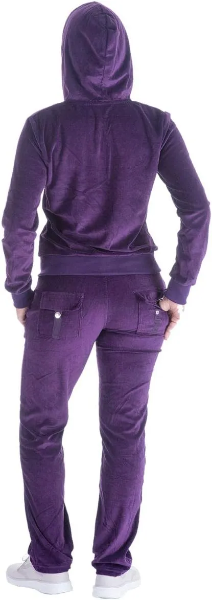 Facitisu Tracksuit for Women Set 2 Piece Joggers Velour Jogging Sweat Outfits Hoodie and Sweatpants Set