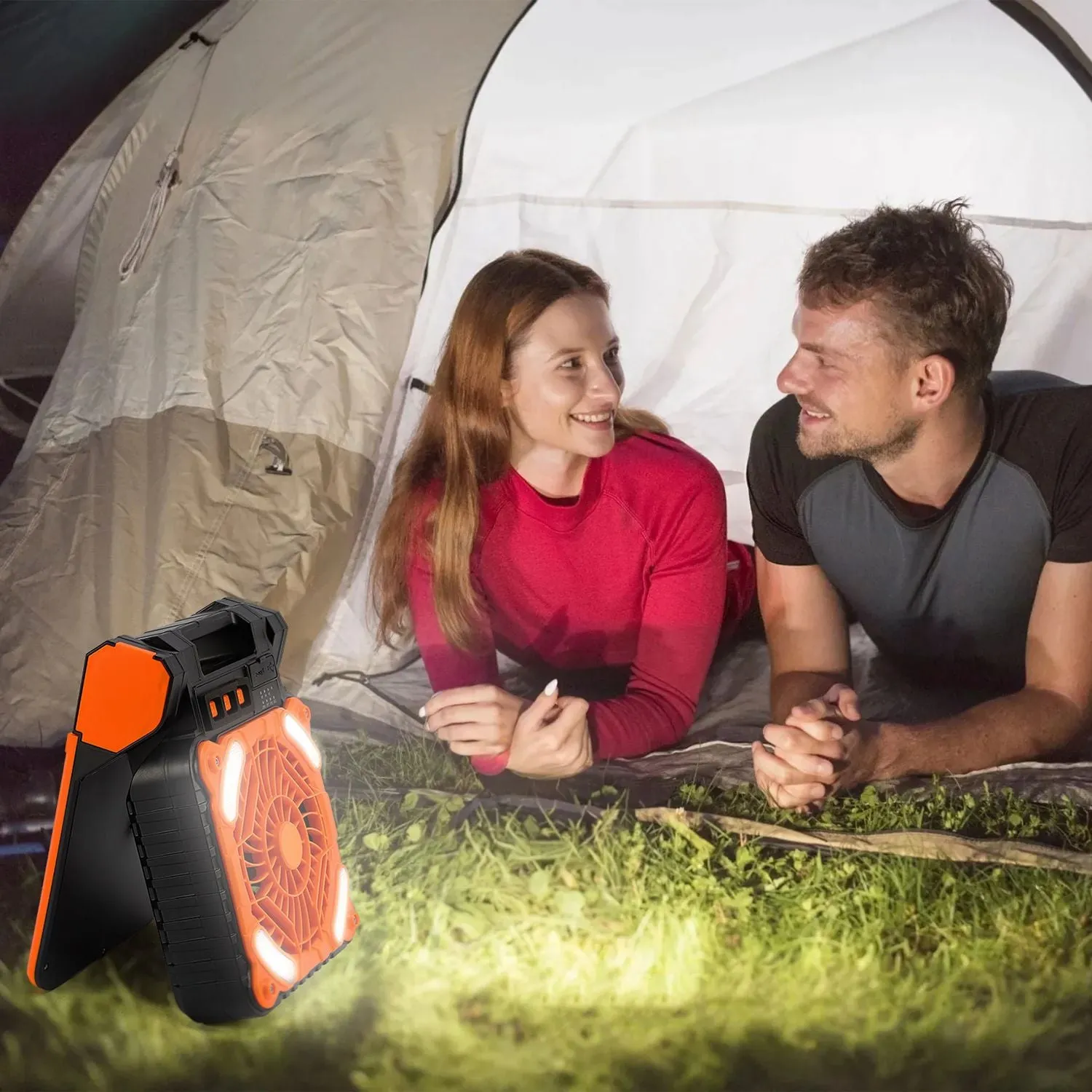 Fan Camping GPCT5319 Portable With Emergency for Modes Operated Travel Battery 3 3 Referral discount with Lantern Bank Fan Timers Hiking 5200mAh Rechargeable Light Solar Wind Power 4 Fishing Speeds Sale ends today LED