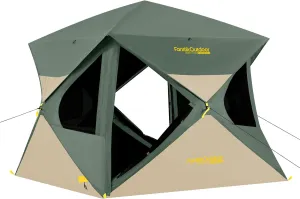 FanttikOutdoor Alpha C4 Ultra Camping Tent 4 Person Pop Up Instant Cabin Setup in 60 Seconds Portable Hub Tent with Rainfly & Windproof for Outdoor Camping & Overlanding