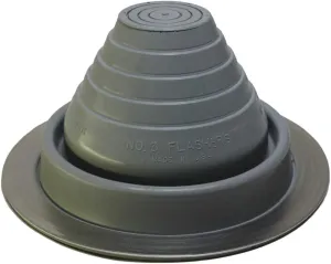 Flashers #3 Grey EPDM Flexible Roof Jack Pipe Boot Metal Roofing Pipe Flashing (Pipe OD 1/4" to 5") - 100% Made in The USA