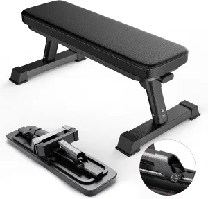 Flat Weight Bench for Your Home Gym – Heavy Duty Workout Bench for Bench Press and Strength Training Exercise – Compact Weight Benches Designed for Home Use