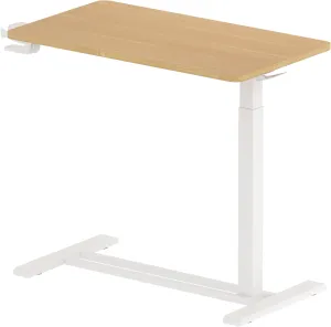 FLEXISPOT Adjustable C Table with Wheels, Mobile Snack Side End Table Sofa Couch Bedside Table Laptop Rolling Cart TV Tray Night Stand Small Space Side Table,(27.6" W x 15.7" D,Maple)