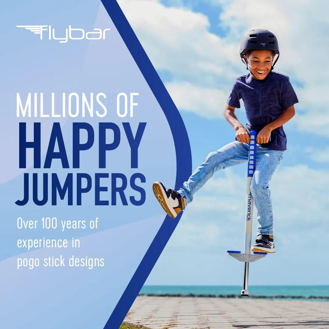 Flybar Maverick Pogo Stick for Kids Ages 5 , 40 to 80 Pounds, Perfect for Beginners, Easy Grip Handles, Anti-Slip Pegs, Outdoor Toys for Boys and Girls
