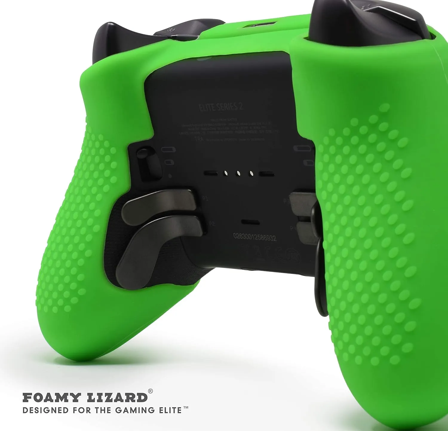 Foamy Lizard Elite Series 2 Studded Grip Skin for Xbox One Controller - Sweat Free Silicone, Flat Top Anti-Slip Studs   8 QSX-Elite Thumb Grips (Green)