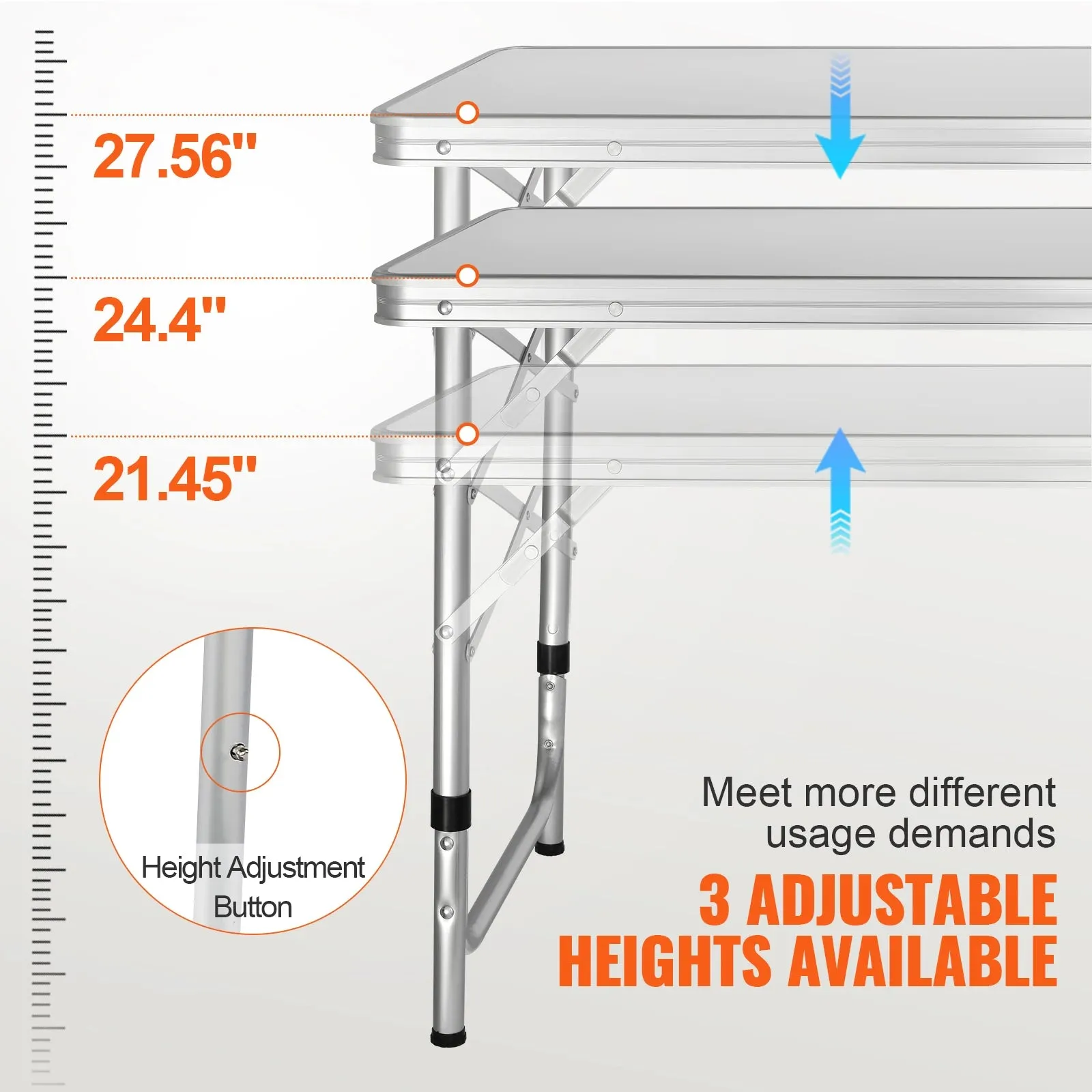 Foldable Camping Kitchen Table – Adjustable Height, Portable Cook Station with Storage for Outdoor BBQ, Picnics & RV Trips