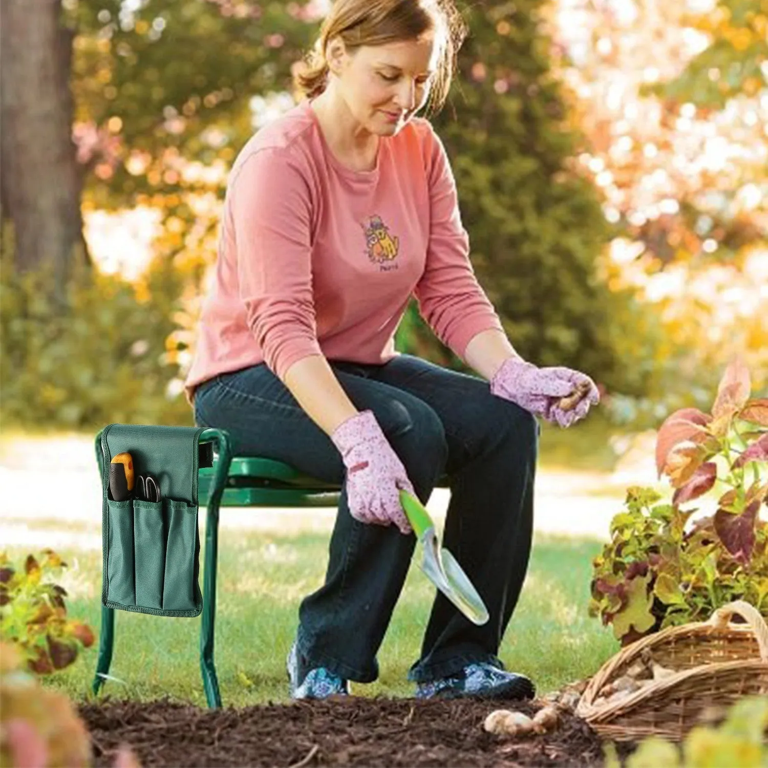 Foldable Garden Kneeler Seat Pouch