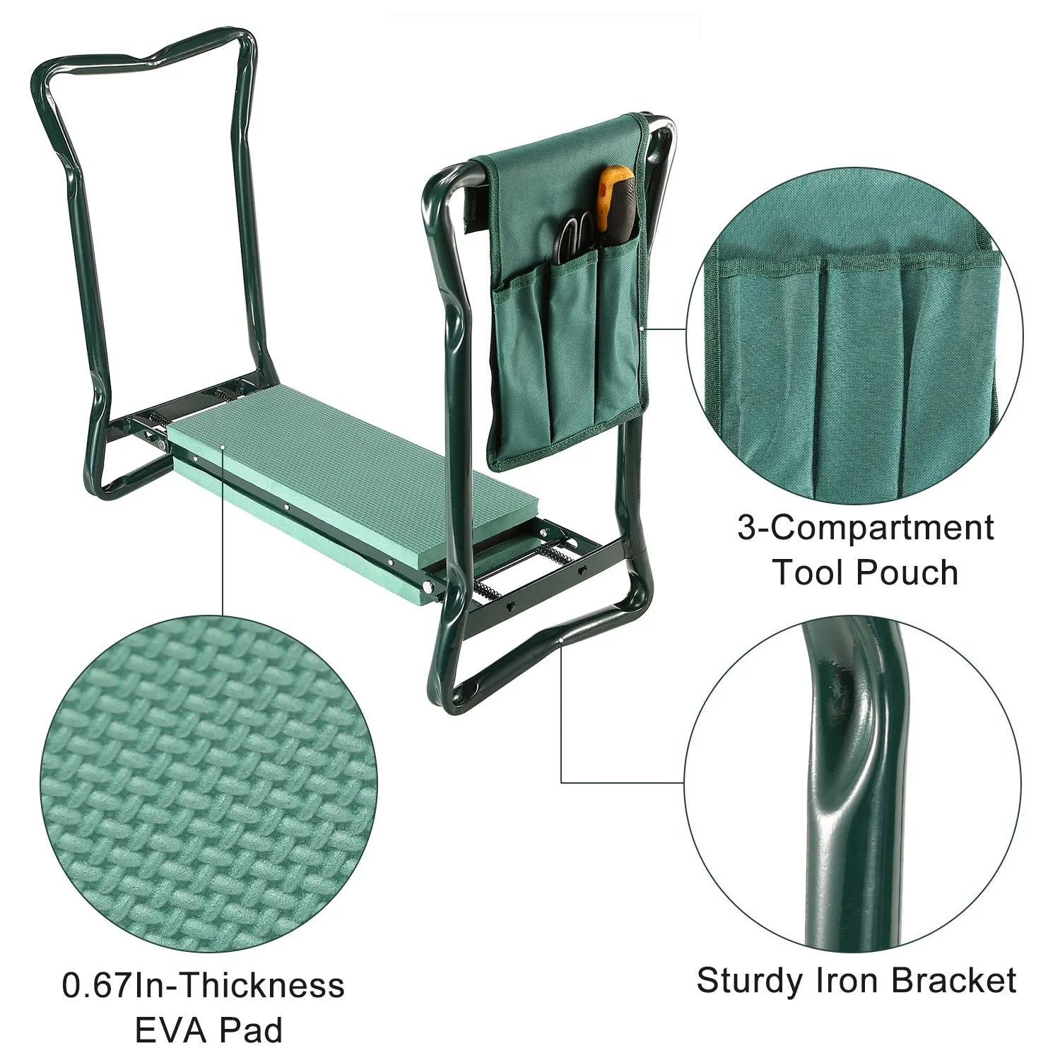 Foldable Garden Kneeler Seat Pouch
