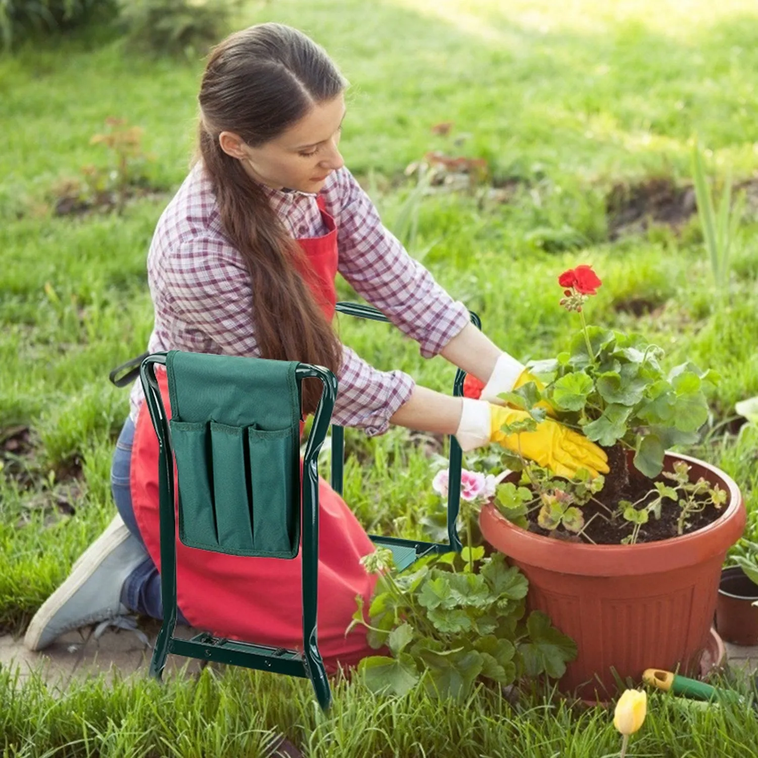 Foldable Garden Kneeler Seat Pouch