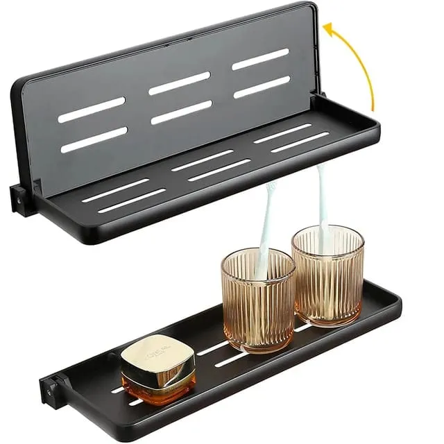 Foldable metallic multipurpose floating shelf