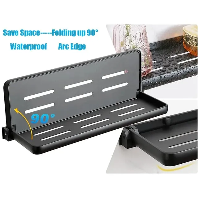Foldable metallic multipurpose floating shelf