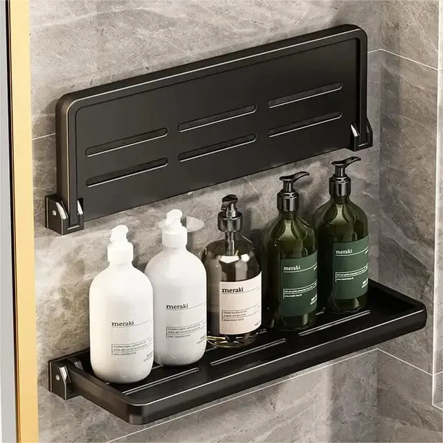 Foldable metallic multipurpose floating shelf
