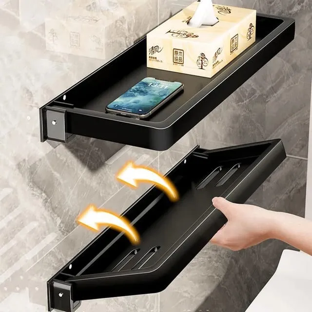 Foldable metallic multipurpose floating shelf
