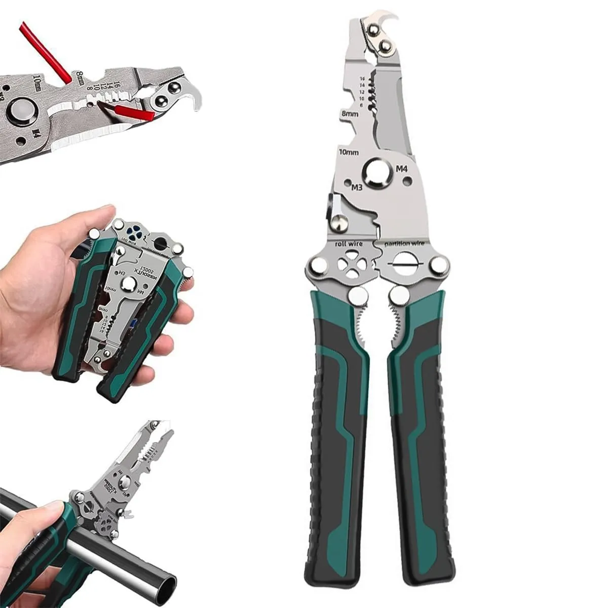 Foldable Multifunctional Wire Stripper Crimper Cable Cutter Pliers