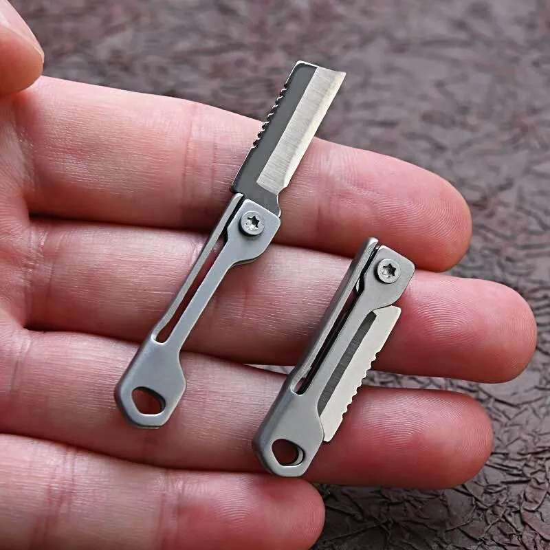 Foldable Stainless Steel Camping Knife - Pocket-Sized Portable Tool