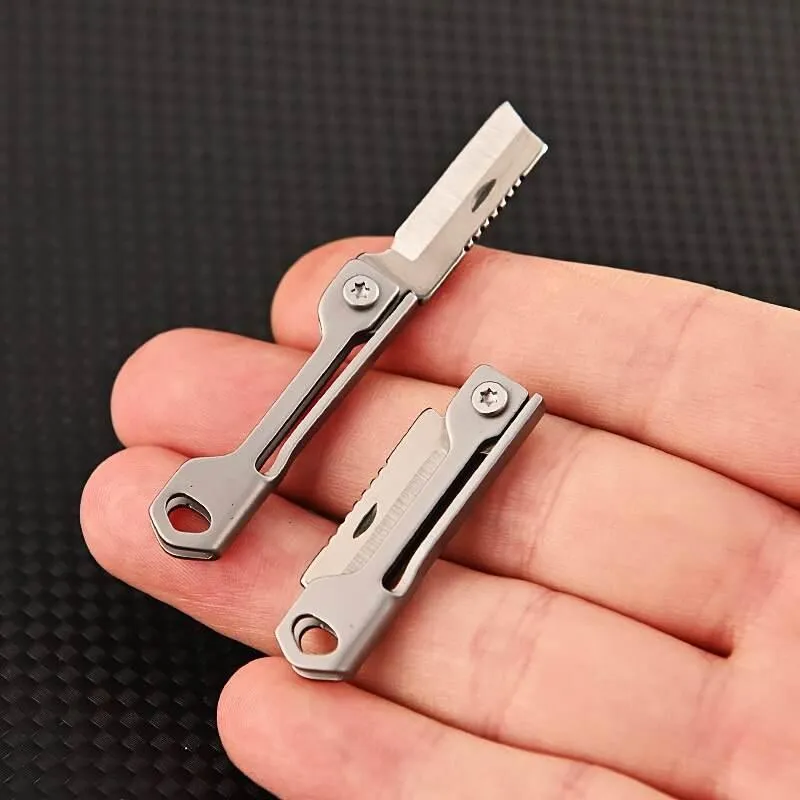 Foldable Stainless Steel Camping Knife - Pocket-Sized Portable Tool