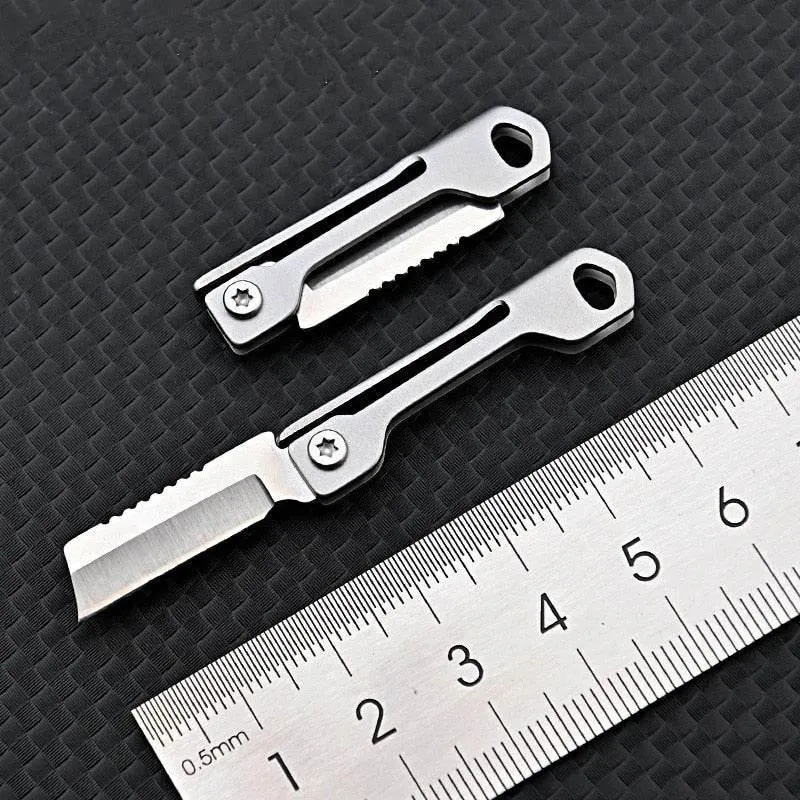 Foldable Stainless Steel Camping Knife - Pocket-Sized Portable Tool