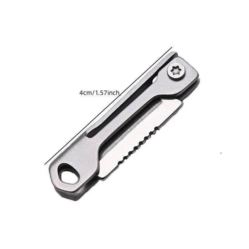 Foldable Stainless Steel Camping Knife - Pocket-Sized Portable Tool