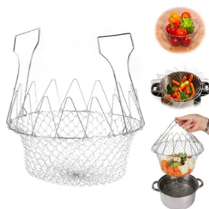 Foldable Strainer Chef Basket for Easy Straining