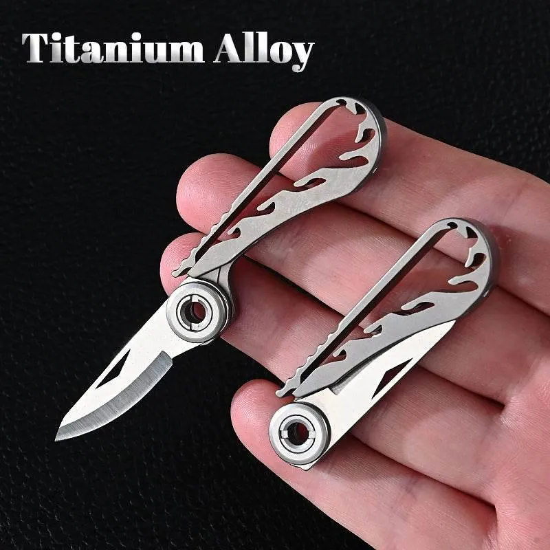 Foldable Titanium Keychain Tool - Portable Pocket Multi-Tool