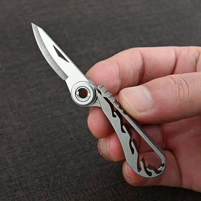 Foldable Titanium Keychain Tool - Portable Pocket Multi-Tool