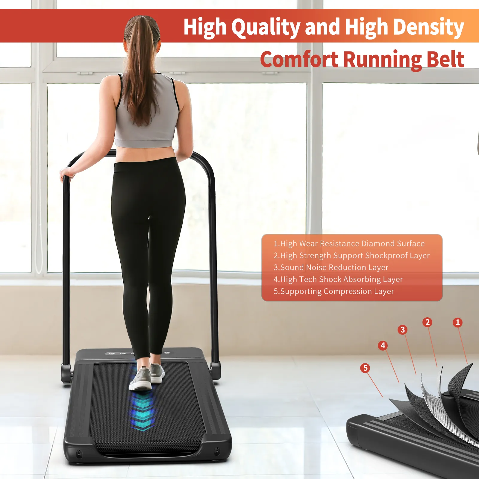 Foldable Treadmill for Home, 2 in 1 Treadmill with LED Screen
