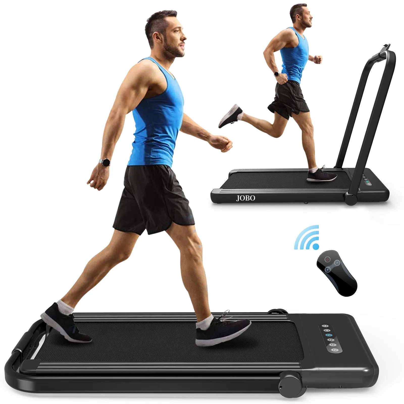 Foldable Treadmill for Home, 2 in 1 Treadmill with LED Screen