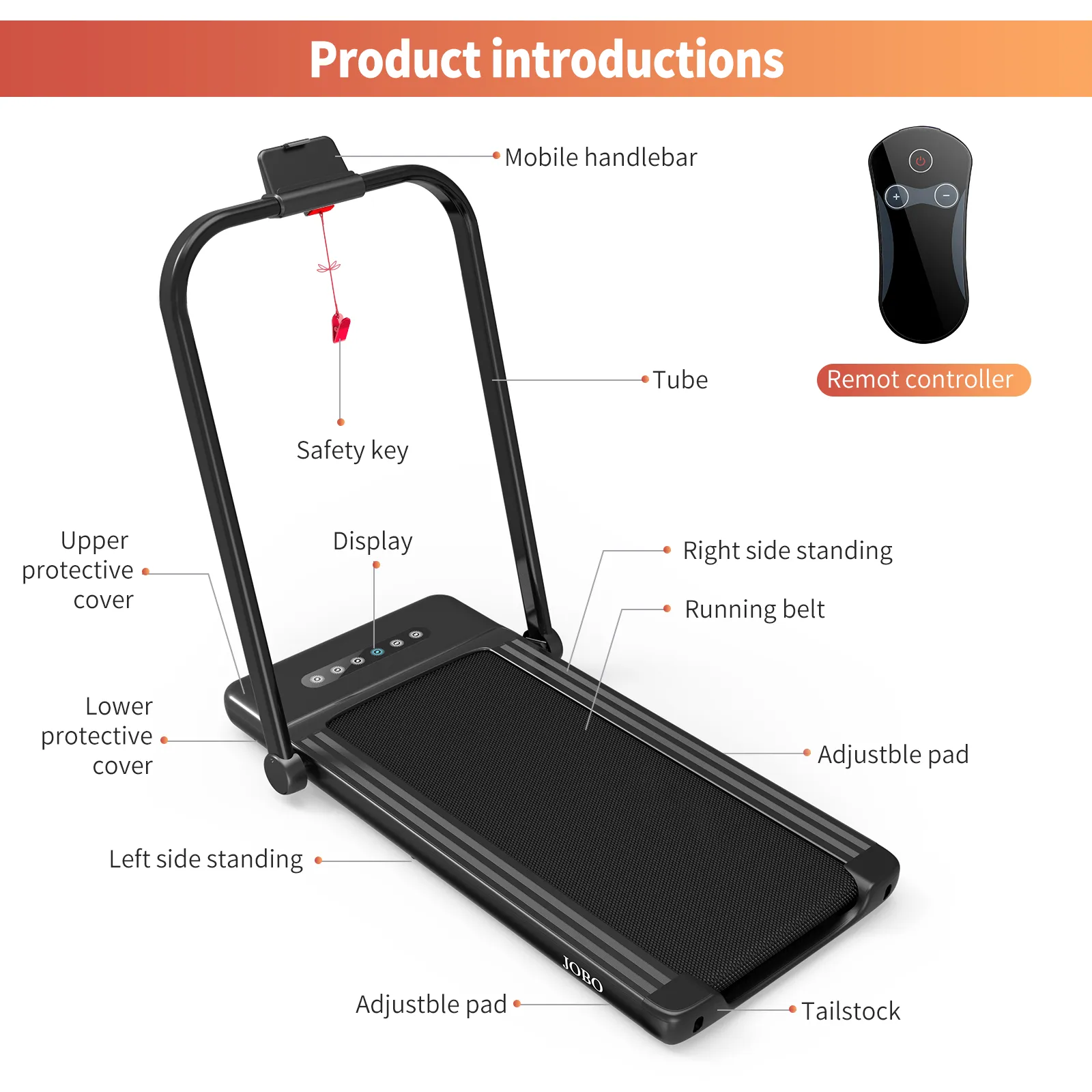 Foldable Treadmill for Home, 2 in 1 Treadmill with LED Screen