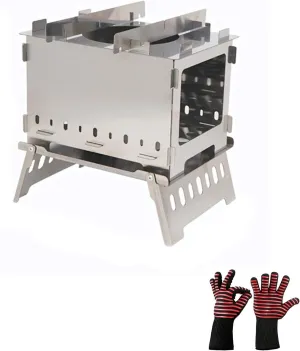 Folding BBQ Grill Stove Firepower Adjustable Portable Camping Windproof Charcoal Stove Barbecue Grill Camping BBQ Party